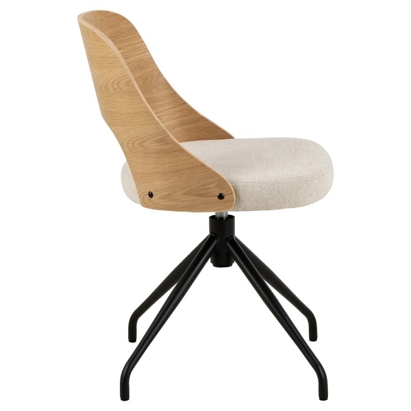 Krzesło Lucy dąb/ beżowe obrotowe - ACTONA